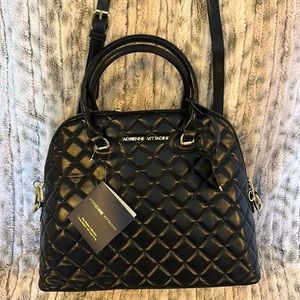 Black  Adrienne Vitadini Satchel/Crossbody